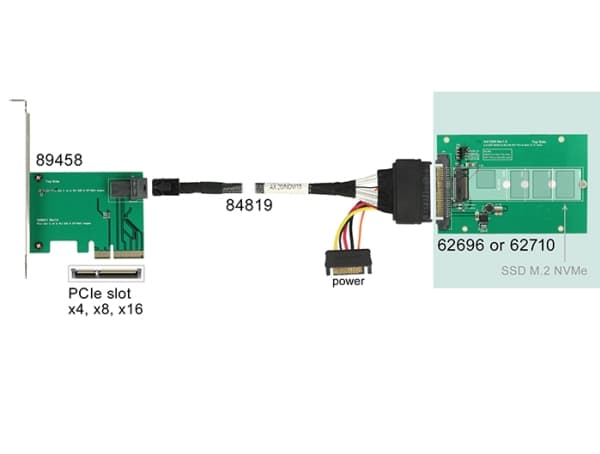 Delock - Uttagbar harddiskramme - 2.5" to M.2