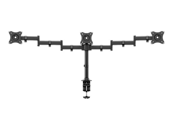 Multibrackets M Deskmount Basic Triple - Monteringssett (skrivebordsmontering) - for 3 LCD-skjermer - stål, høyverdig aluminium - svart - skjermstørr