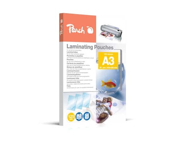 Peach - 125 mikroner - 25-pack - gjennomsiktig - A3 Plus (303 x 426 mm) lamineringspunger
