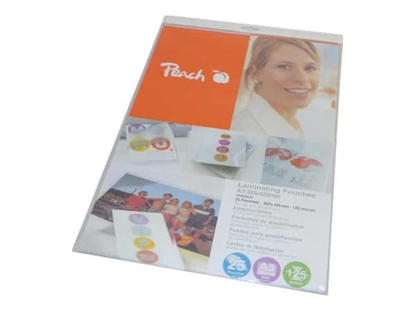 Peach - 125 mikroner - 25-pack - gjennomsiktig - A3 Plus (303 x 426 mm) lamineringspunger