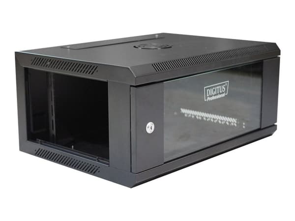 DIGITUS Professional DN-W19 04U/450/B - Skap - veggmonterbar - svart, RAL 9004 - 4U - 19"
