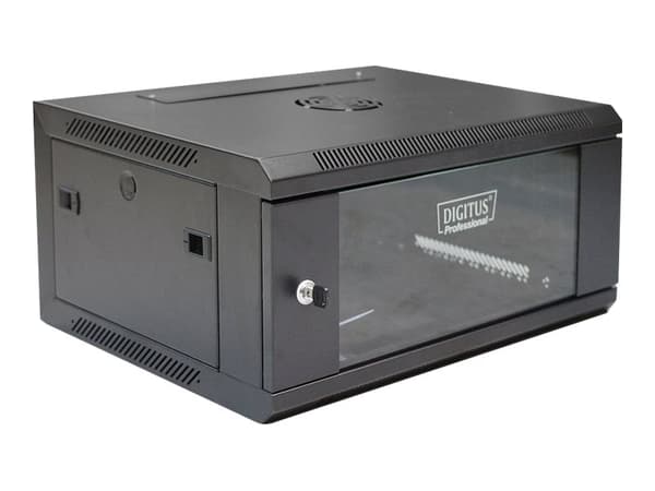 DIGITUS Professional DN-W19 04U/450/B - Skap - veggmonterbar - svart, RAL 9004 - 4U - 19"