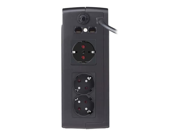 PowerWalker VFD 1000 - UPS - AC 220/230/240 V - 600 Watt - 1000 VA - 7,2 At - utgangskontakter: 3 - svarte