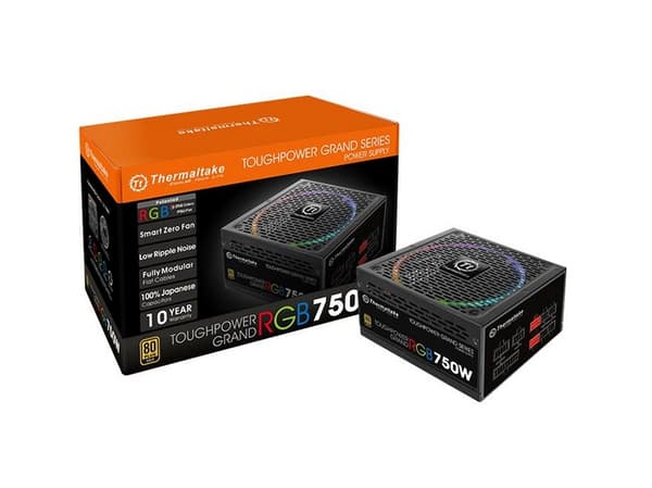 Thermaltake ToughPower Grand RGB 750W Gold - Strømforsyning (intern) - ATX12V 2.4/ EPS12V 2.92 - 80 PLUS Gold - AC 100-240 V - 750 watt - aktiv PFC -