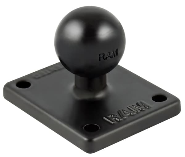 Grunnplan for RAM-montering. rektangulært 2x1,7'' B-Ball 1'' AMPS rutenett