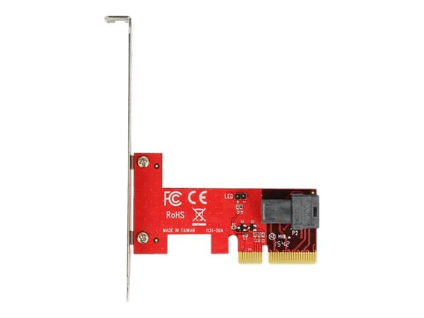 DeLOCK PCI Express x4-kort > 1 x intern SFF-8643 NVMe - Lagringskontroll - 2,5" - M.2-kort lavprofil - 12 GBps - PCIe 3.0 x4