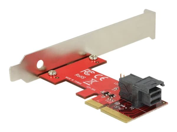DeLOCK PCI Express x4-kort > 1 x intern SFF-8643 NVMe - Lagringskontroll - 2,5" - M.2-kort lavprofil - 12 GBps - PCIe 3.0 x4