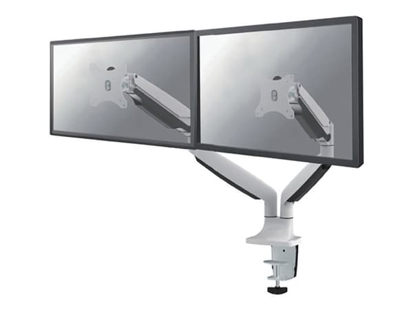 Neomounts NM-D750D - Monteringssats - fullständig rörelse - för 2 LCD-bildskärmar - vit - skärmstorlek: 10"-32" - klämma, monterbar, skyddshylsa, dis
