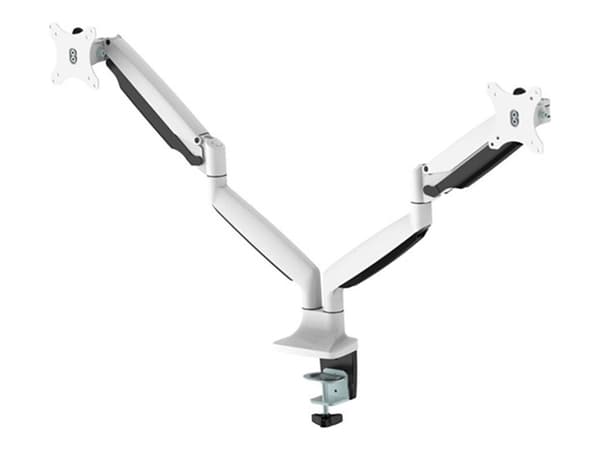 Neomounts NM-D750D - Monteringssats - fullständig rörelse - för 2 LCD-bildskärmar - vit - skärmstorlek: 10"-32" - klämma, monterbar, skyddshylsa, dis