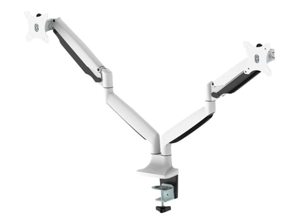 Neomounts NM-D750D - Monteringssats - fullständig rörelse - för 2 LCD-bildskärmar - vit - skärmstorlek: 10"-32" - klämma, monterbar, skyddshylsa, dis