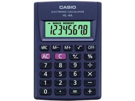 Casio HL-4A, Lomme, Grunnleggende, 8 sifre