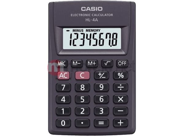 Casio HL-4A, Lomme, Grunnleggende, 8 sifre