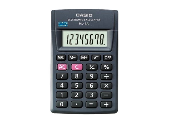 Casio HL-4A, Lomme, Grunnleggende, 8 sifre