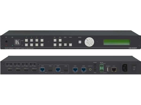Kramer VS-44DT 4x4 HDMI/HDBaseT Extended-Reach Matrix Switcher - Video/lyd/infrarød-bryter - rackmonterbar