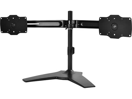 SilverStone - Stativ - for 2 LCD-skjermer - plastikk, stål, aluminiumslegering - svart - skjermstørrelse: 24"-32" - skrivebord