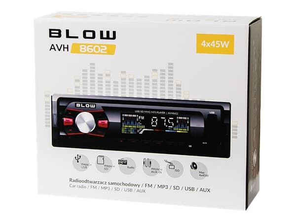 Blow AVH-8602 - Bil - digital mottaker - in-dash - Single-DIN - 45 watt x 4
