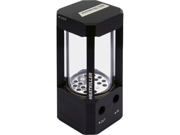 Watercool Heatkiller, Rör, Glas, Rostfritt stål, Svart, Transparent, 70 mm, 70 mm, 203,4 mm
