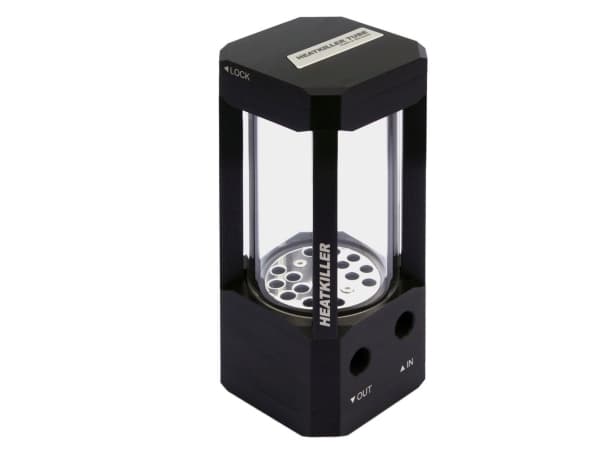 Watercool Heatkiller, Rör, Glas, Rostfritt stål, Svart, Transparent, 70 mm, 70 mm, 203,4 mm