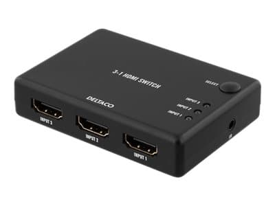 DELTACO HDMI-7042 - Video/audio switch - 3 x HDMI - stasjonær