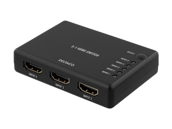 DELTACO HDMI-7043 - Video/audio switch - 5 x HDMI - stasjonær