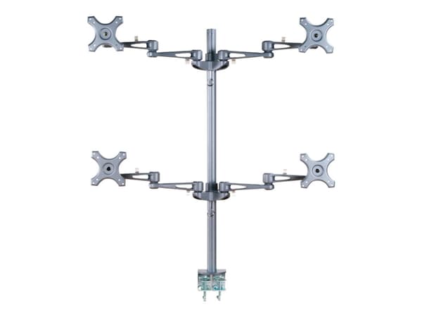Neomounts FPMA-D935D4 - Monteringssats - fullständig rörelse - för 4 LCD-bildskärmar - silver - skärmstorlek: 10"-27" - klämma, monterbar, disk-monte