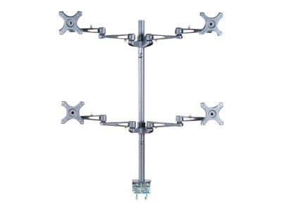 Neomounts FPMA-D935D4 - Monteringssats - fullständig rörelse - för 4 LCD-bildskärmar - silver - skärmstorlek: 10"-27" - klämma, monterbar, disk-monte Silver