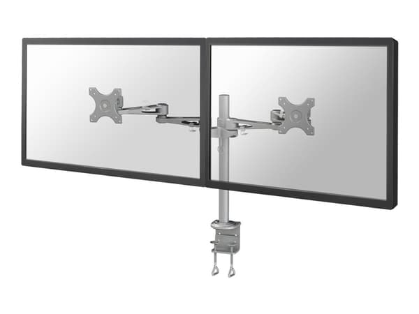 Neomounts FPMA-D935D - Monteringssett - full bevegelse - for 2 LCD-skjermer - sølv - skjermstørrelse: 10"-27" - klemmemonterbar, skrivebordsmonterbar