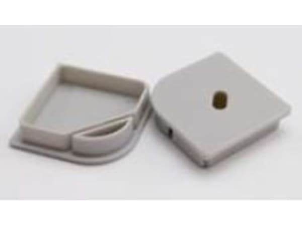 Synergy 21 - End cap set - S21-LED-PR20069, White, LED U-Profile, 10 g, 2 pcs. (1 with hole)