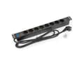 Miniatyrbilde 4 av 5: Triton RAB-PD-X02-A1 - Strømfordelingslist (kan monteres i rack) - AC 230 V - inngang: DIN - utgangskontakter: 8 - 1U - 19" - 2 m kabel - RAL 9005