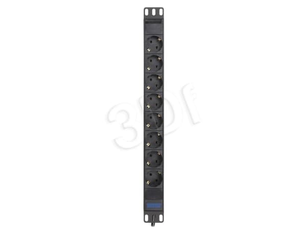 Triton RAB-PD-X02-A1 - Strømfordelingslist (kan monteres i rack) - AC 230 V - inngang: DIN - utgangskontakter: 8 - 1U - 19" - 2 m kabel - RAL 9005