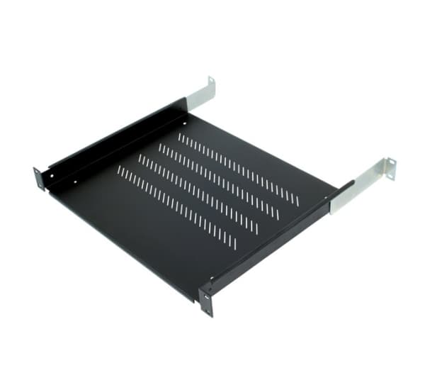 Triton 19" shelf 1U 350mm plastic black, Sort, 50 kg, 1U