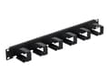 Miniatyrbilde 1 av 4: Triton - Kabelstyringspanel med ringer - rackmonterbar - RAL 7035 - 1U - 19"