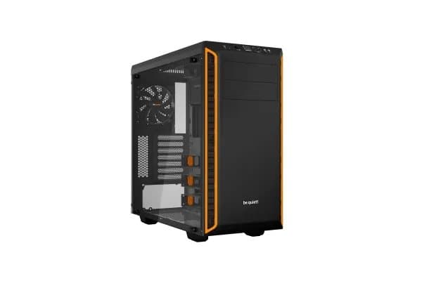 be quiet! Pure Base 600 Window - Miditower - ATX - inget nätaggregat - USB/ljud - Svart/orange - (Inkl. 2 x Pure Wings 2 fläktar)