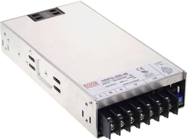 MEAN WELL HRPG-300-48, 300 W, 90 - 305 V, Aktiivinen, ITE EN/UL/IEC 60950, Metallinen, 105 mm