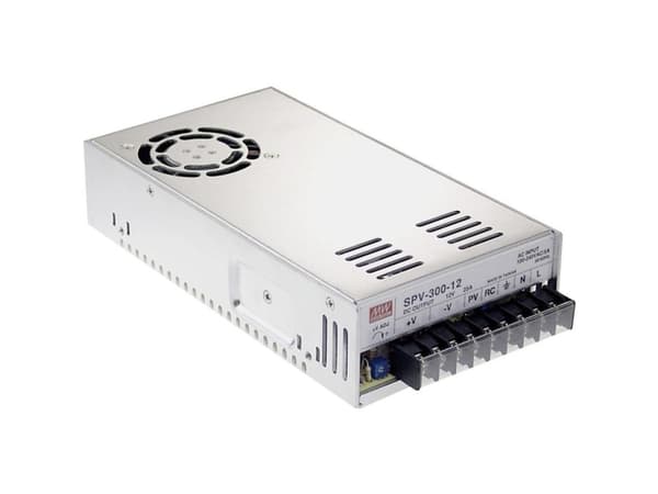 MEAN WELL SPV-300-24, 300 W, 88 - 264 V, 47 - 63 Hz, 3.6/115VC 1.8/230VC, 16 ms, 85%