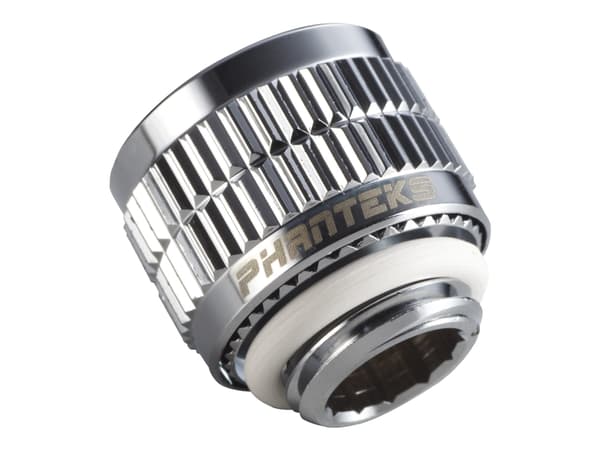 Phanteks Glacier 13/10mm Soft Tube Fitting (1/2" - 3/8"), G1/4 - Inpassning till vätskekylsystem - spegelkrom