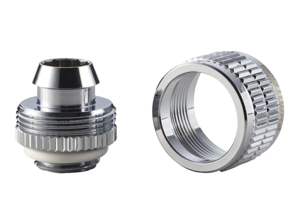 Phanteks Glacier 16/10mm Soft Tube Fitting (5/8" - 3/8"), G1/4 - Armatur for væskekjølesystem - speilkrom