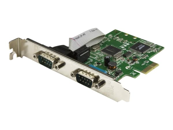 StarTech.com PCI Express seriellt kort med 2 portar och 16C1050 UART - RS232 - Seriell adapter - PCIe låg profil - RS-232 x 2