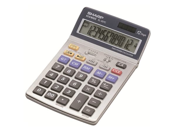 Sharp EL-337C - Skrivebordskalkulator - 12 sifre - solpanel, batteri