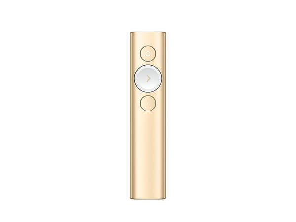 Logitech Spotlight - Presentasjonsfjernstyring - 3 knapper - gull
