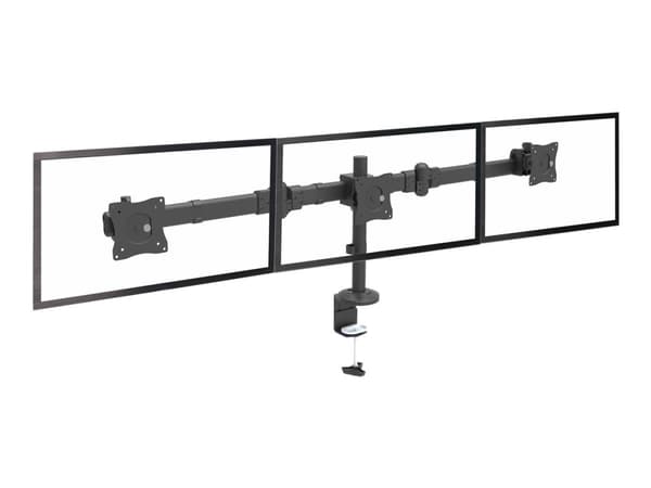 StarTech.com Skrivbordsmonterad trippel monitorarm - ledad - Justerbar arm - för 3 monitorer - massivt stål - skärmstorlek: 13"-27" - för P/N: DK30CH Svart