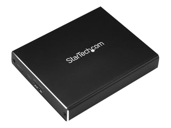 StarTech.com Hårddiskhölje med två fack för M.2 SATA SSD-diskar - USB 3.1 (10Gbps) - Aluminium - M.2 till SATA - Raid Drive Enclosure (SM22BU31C3R) -