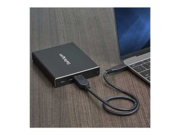 StarTech.com Hårddiskhölje med två fack för M.2 SATA SSD-diskar - USB 3.1 (10Gbps) - Aluminium - M.2 till SATA - Raid Drive Enclosure (SM22BU31C3R) -