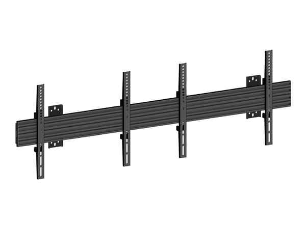Multibrackets M Wallmount Pro MBW2U - Monteringssats (2 väggplattor, väggskenor, 4 x fasta armar) - för 2 LCD-bildskärmar - aluminium, stål - svart -