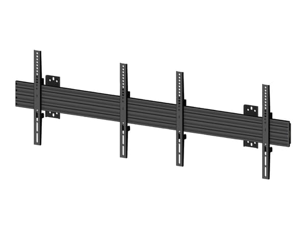 Multibrackets M Wallmount Pro MBW2U - Monteringssats (2 väggplattor, väggskenor, 4 x fasta armar) - för 2 LCD-bildskärmar - aluminium, stål - svart - Svart