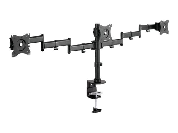DIGITUS DA-90362 - Monteringssett (skrivebordsklemmemontering, 2 leddarmer) - for 3 skjermer - svart - skjermstørrelse: 15"-27" Sort