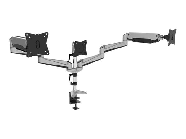 DIGITUS DA-90363 - Monteringssett (skrivebordsklemmemontering, 2 leddarmer, gassfjær) - for 3 skjermer - skjermstørrelse: 17"-27" - skrivebord Sort, Grå