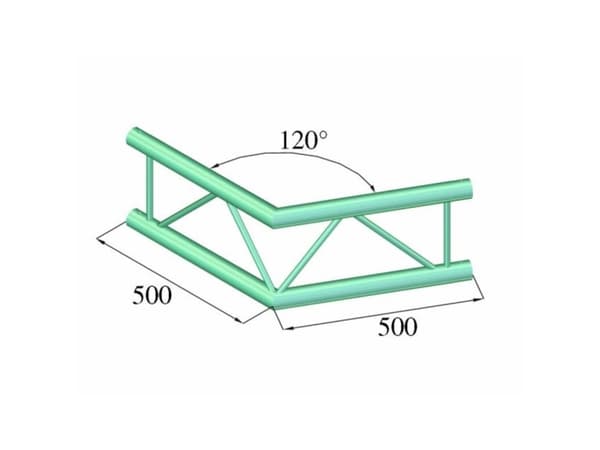 Alutruss BILOCK BQ2-PAC22V 2-punkts traverse Hjørne 120 °