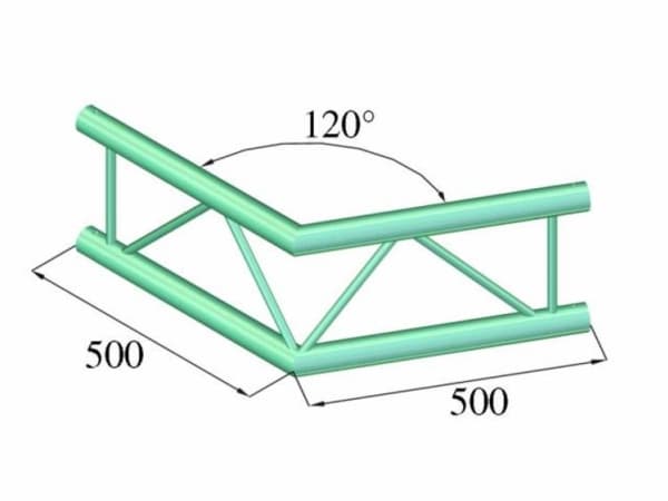 Alutruss BILOCK BQ2-PAC22V 2-punkts traverse Hjørne 120 °