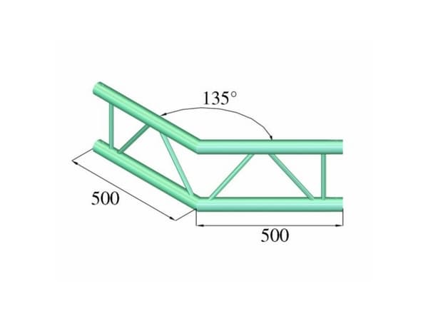 Alutruss BILOCK BQ2-PAC23V 2-punkts traverse Hjørne 135 ° Alutruss BILOCK BQ2-PAC23V 2-punkts traverse Hjørne 135 °